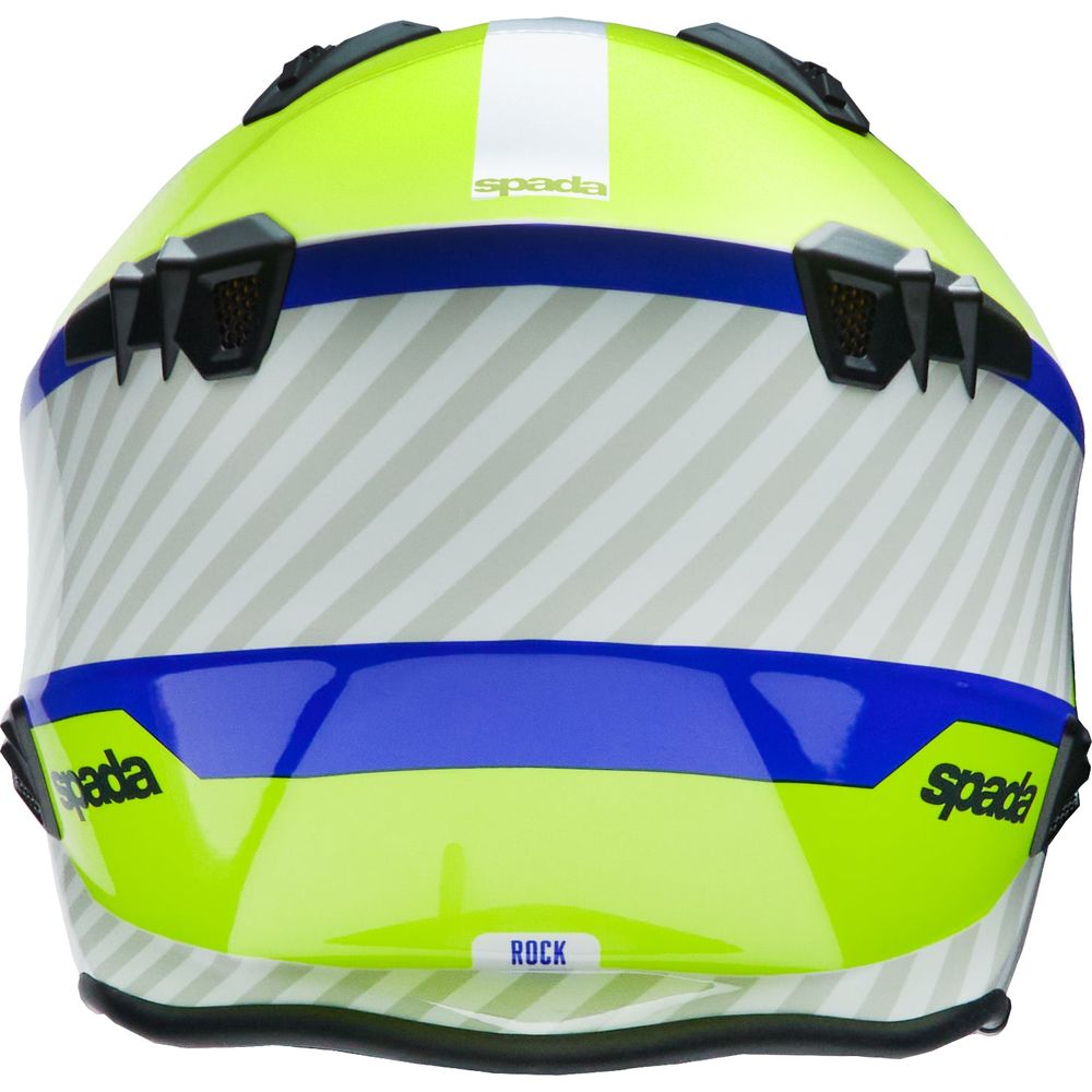 Spada Rock 06 Pilot Open Face Helmet Blue / White / Fluo Yellow (Image 3) - ThrottleChimp