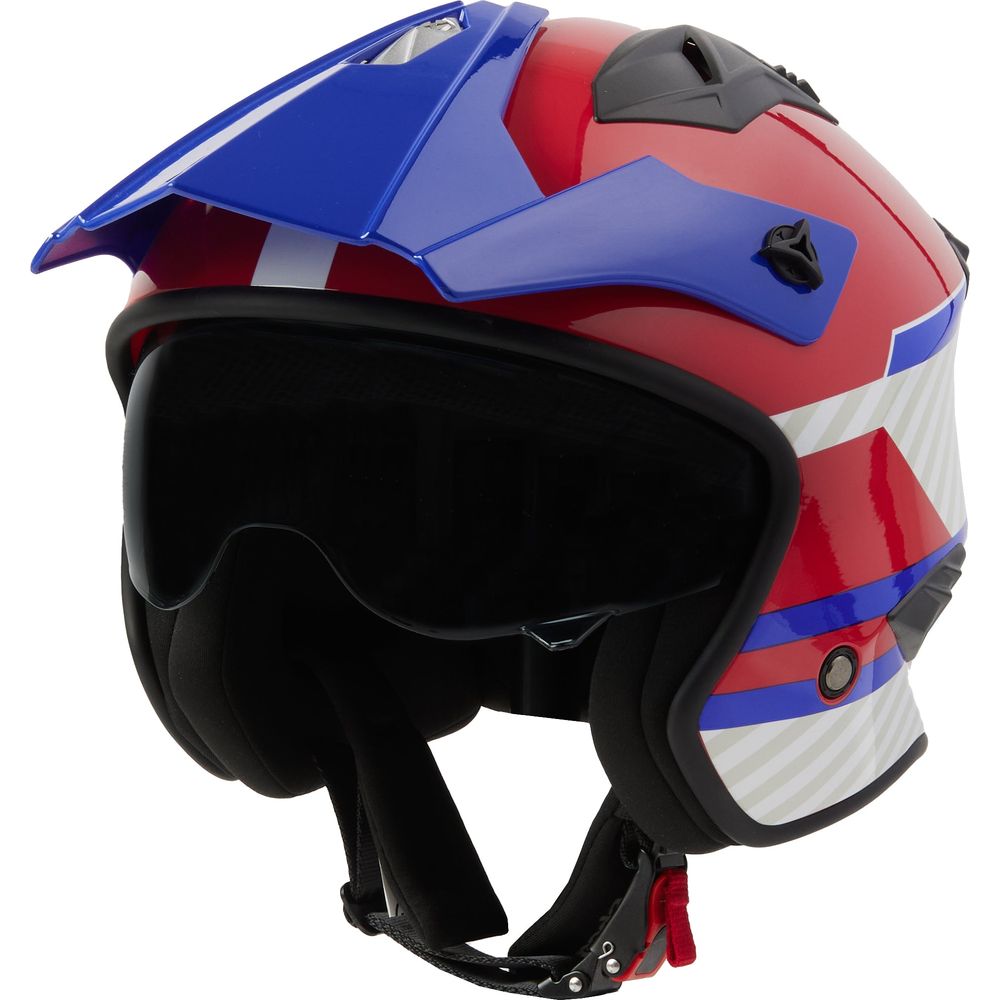 Spada Rock 06 Pilot Open Face Helmet Blue / White / Red FREE 1 YEAR Returns, FREE UK Delivery | ThrottleChimp