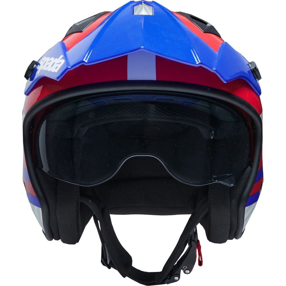 Spada Rock 06 Pilot Open Face Helmet Blue / White / Red FREE 1 YEAR Returns, FREE UK Delivery | ThrottleChimp