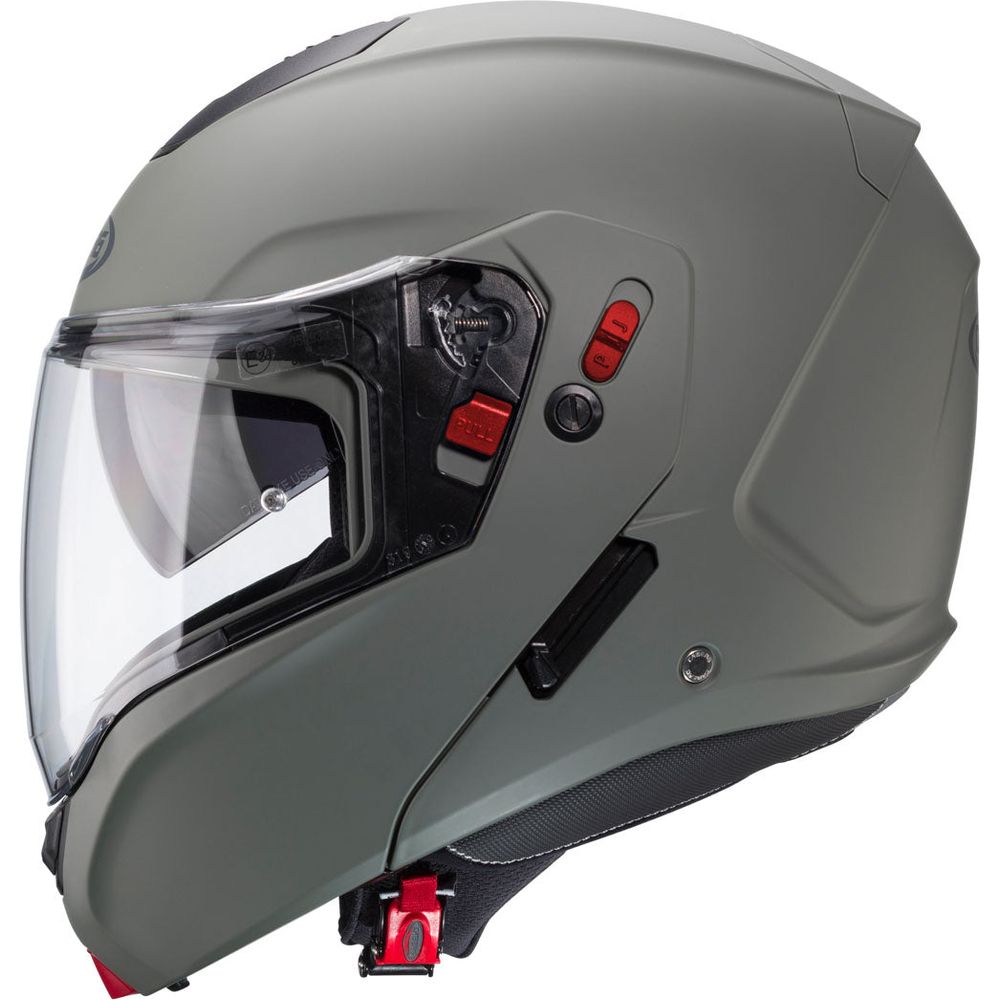 Caberg Horus X Plain Flip-Up Helmet Matt Grey Kamo (Image 3) - ThrottleChimp