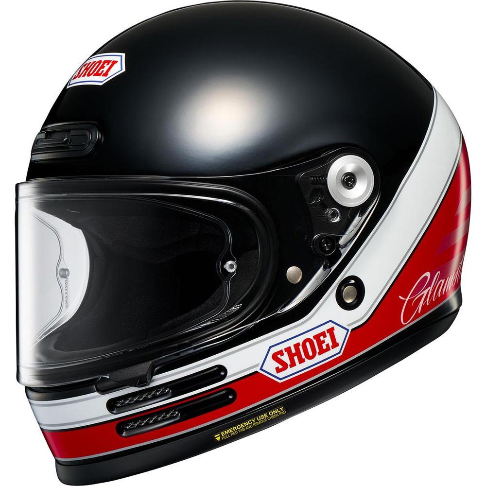 Shoei Glamster 06 Abiding TC1 Full Face Helmet Black / White / Red FREE 1 YEAR Returns, FREE UK Delivery | ThrottleChimp