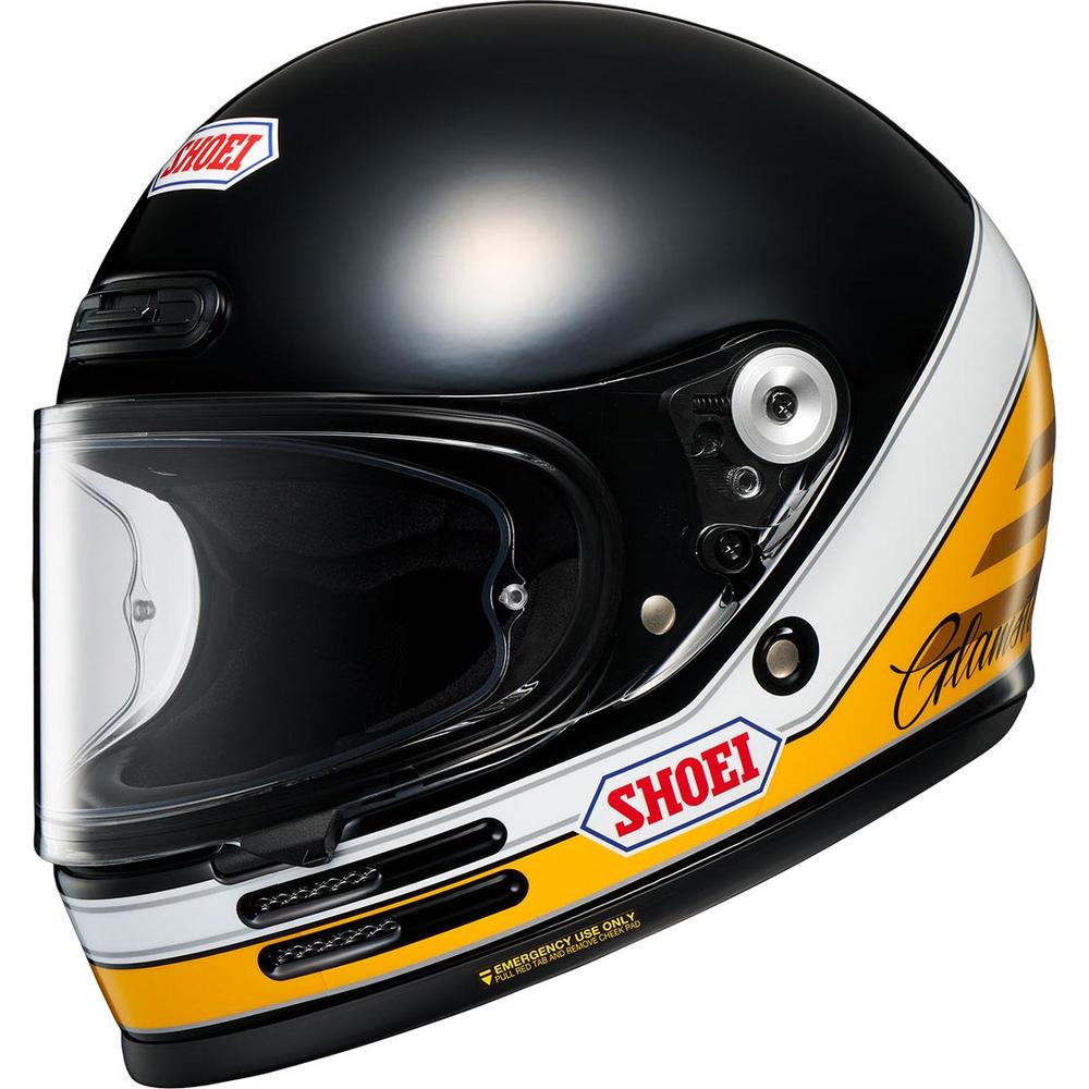 Shoei Glamster 06 Abiding TC3 Full Face Helmet Black / White / Yellow - ThrottleChimp