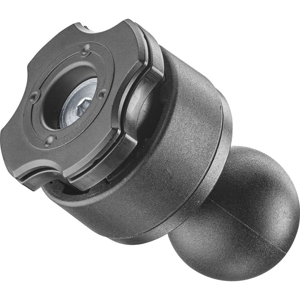 Interphone Quiklox Ball Adapter Black - 1 Inch - ThrottleChimp