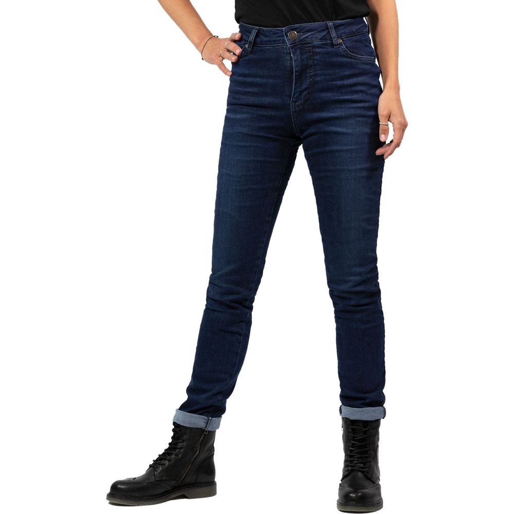 John Doe Betty Ladies High Waist Riding Denim Jeans With XTM Fiber Dark Blue Used