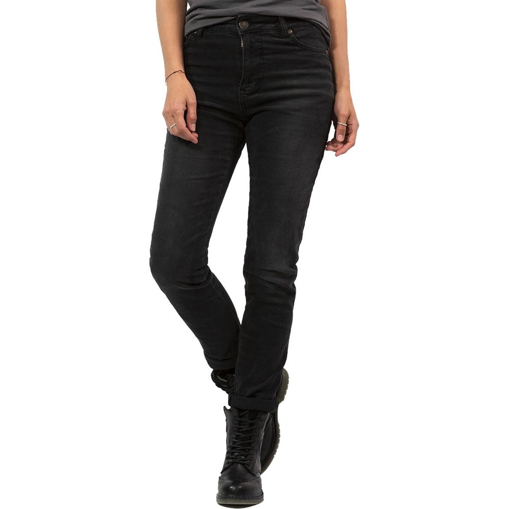 John Doe Betty Ladies High Waist Riding Denim Jeans With XTM Fiber Black Used FREE 1 YEAR Returns, FREE UK Delivery | ThrottleChimp