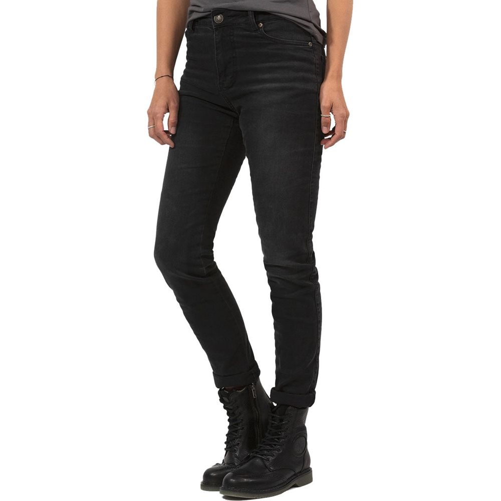 John Doe Betty Ladies High Waist Riding Denim Jeans With XTM Fiber Black Used FREE 1 YEAR Returns, FREE UK Delivery | ThrottleChimp