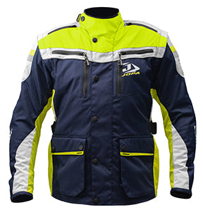 Jopa Enduro Iron Textile Jacket Fluo Yellow / Blue FREE 1 YEAR Returns, FREE UK Delivery | ThrottleChimp