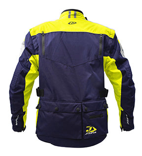 Jopa Enduro Iron Textile Jacket Fluo Yellow / Blue FREE 1 YEAR Returns, FREE UK Delivery | ThrottleChimp