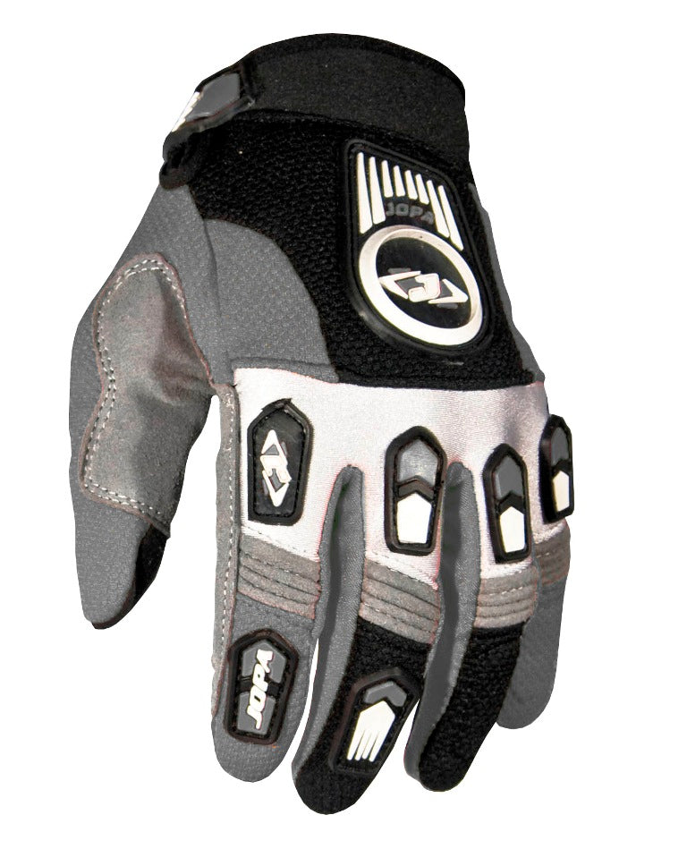 Jopa Legend MX Gloves Black / White / Grey FREE 1 YEAR Returns, FREE UK Delivery | ThrottleChimp