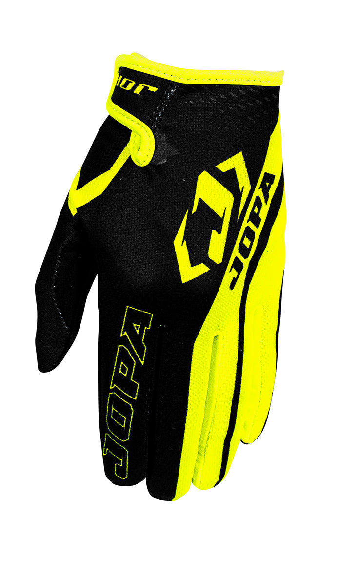 Jopa MX-9 MX Gloves Black / Fluo Yellow FREE 1 YEAR Returns, FREE UK Delivery | ThrottleChimp