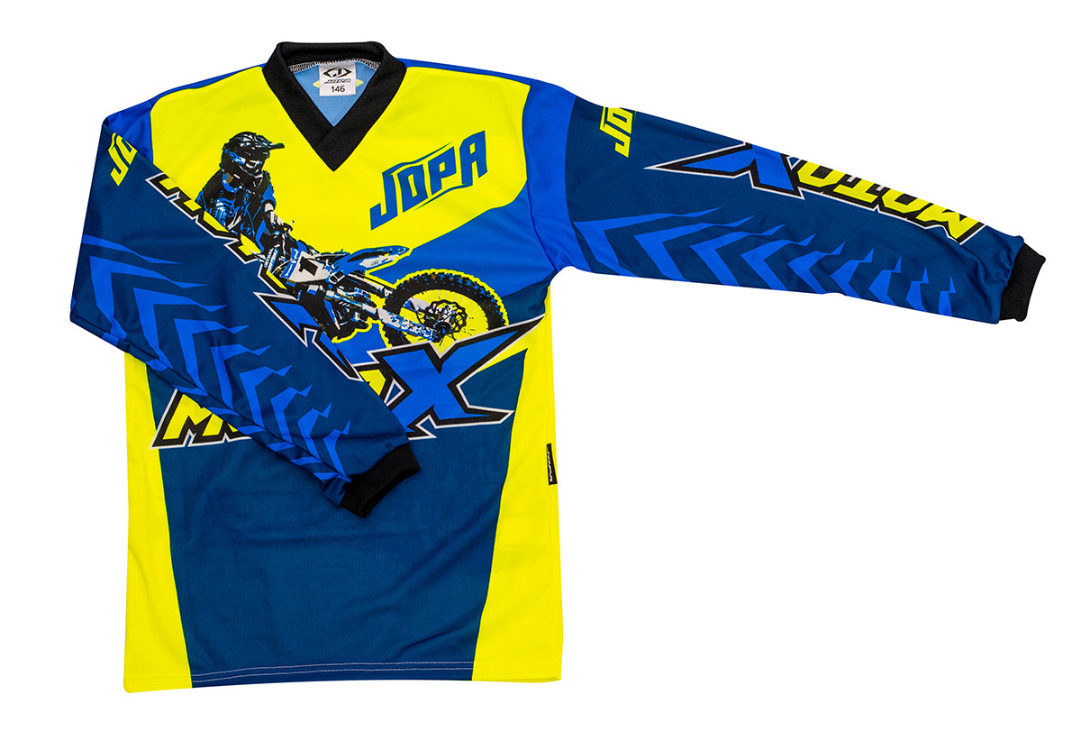 Jopa Moto-X-Baby MX Jersey Blue / Neon FREE 1 YEAR Returns, FREE UK Delivery | ThrottleChimp