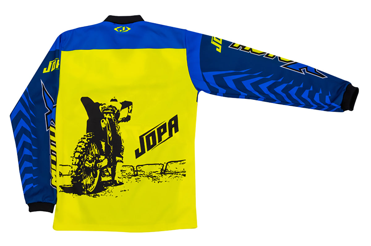 Jopa Moto-X-Kids MX Jersey Blue / Neon FREE 1 YEAR Returns, FREE UK Delivery | ThrottleChimp