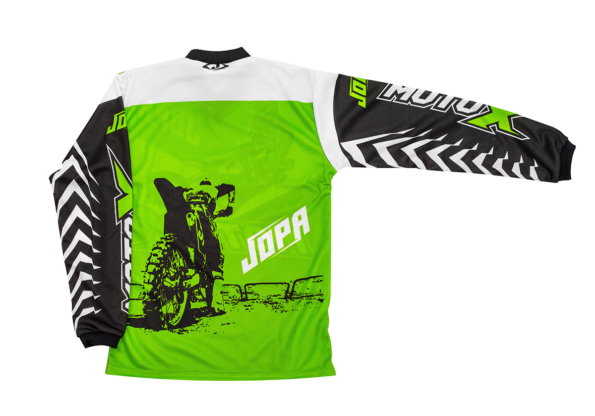 Jopa Moto-X-Kids MX Jersey Green FREE 1 YEAR Returns, FREE UK Delivery | ThrottleChimp