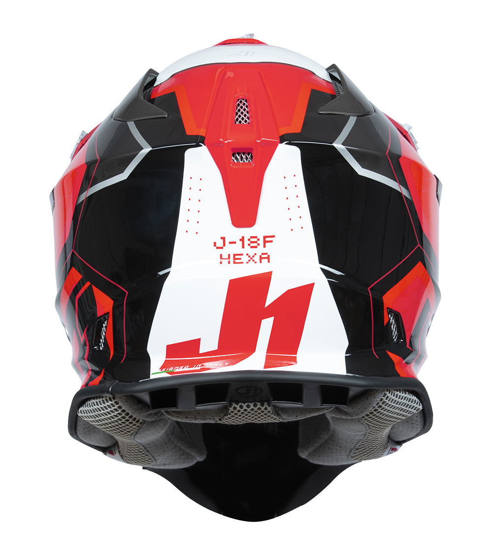 Just1 J18-F Hexa Red / White / Matt Black FREE 1 YEAR Returns, FREE UK Delivery | ThrottleChimp