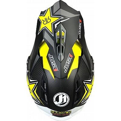 Just1 J12 Carbon MX Helmet Rockstar 2.0 ACU Gold / Yellow (Image 6) - ThrottleChimp