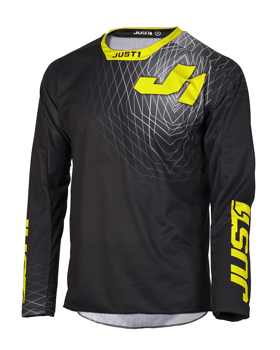 Just1 J-Force MX Jersey Lighthouse Grey / Fluo Yellow FREE 1 YEAR Returns, FREE UK Delivery | ThrottleChimp