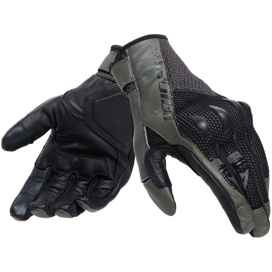 Dainese Karakum Ergo-Tek Summer Leather Gloves Black / Green (Image 5) - ThrottleChimp