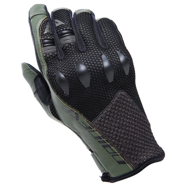 Dainese Karakum Ergo-Tek Summer Leather Gloves Black / Green (Image 6) - ThrottleChimp