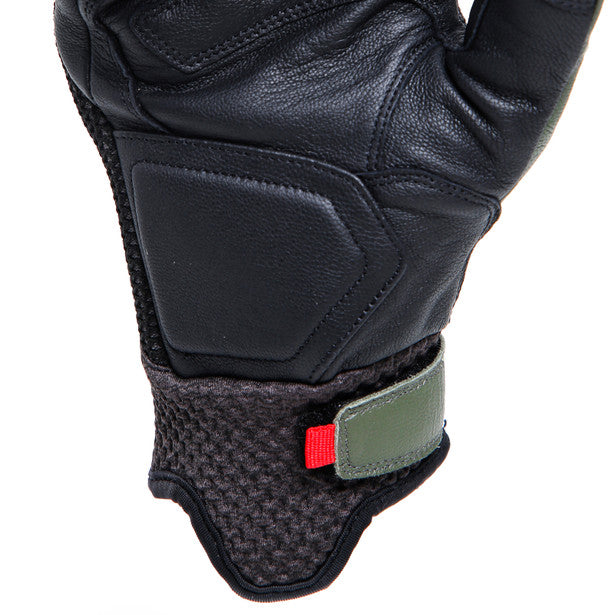 Dainese Karakum Ergo-Tek Summer Leather Gloves Black / Green (Image 8) - ThrottleChimp