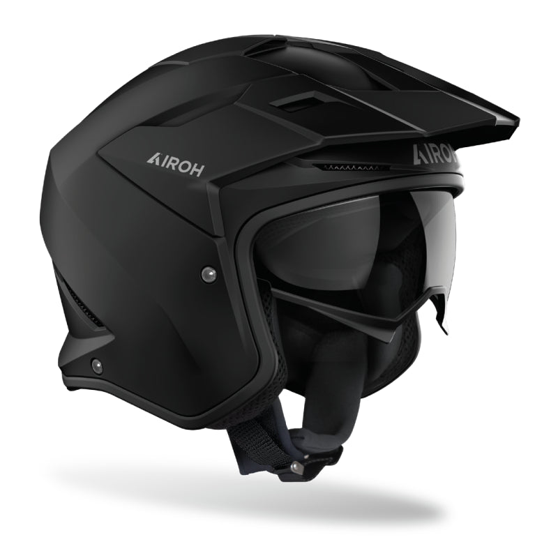 Airoh Kombakt Open Face Helmet Color Matt Black FREE 1 YEAR Returns, FREE UK Delivery | ThrottleChimp