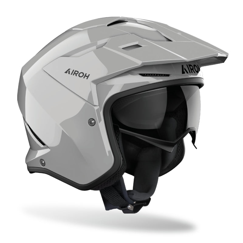 Airoh Kombakt Open Face Helmet Color Gloss Concrete Grey FREE 1 YEAR Returns, FREE UK Delivery | ThrottleChimp