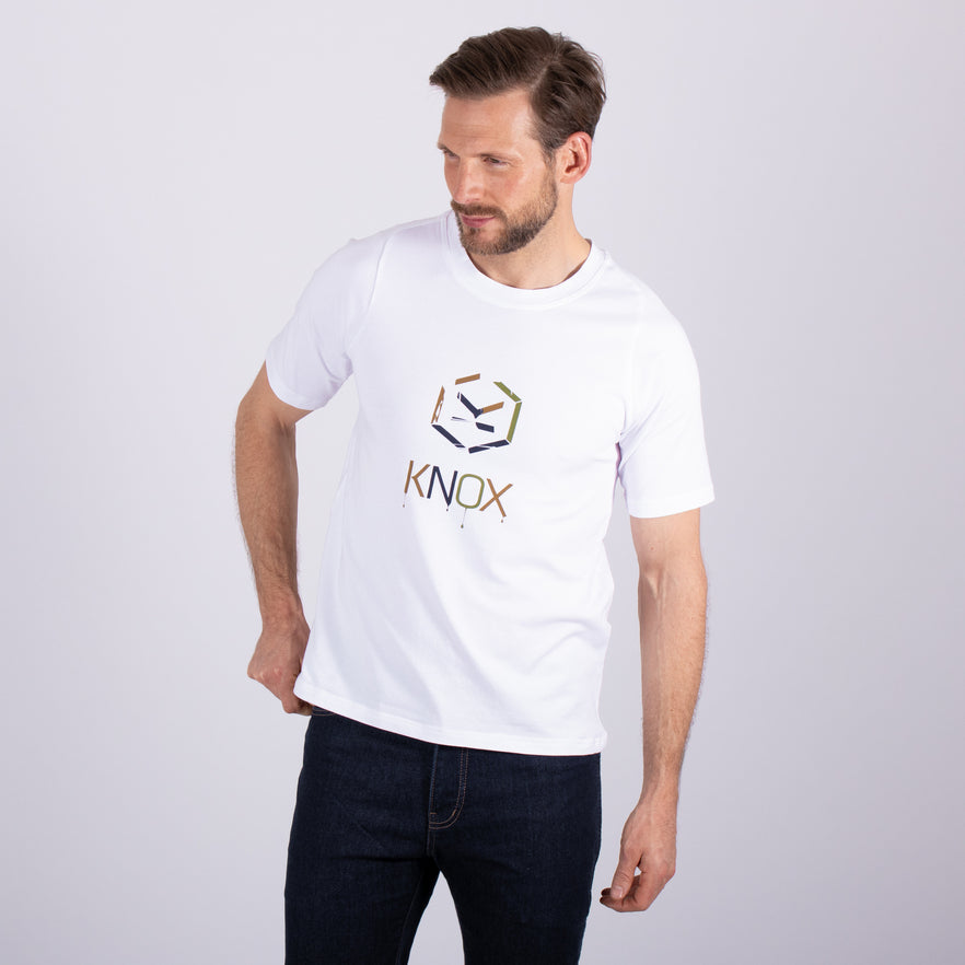 Knox Bold Stamp T-Shirt White FREE 1 YEAR Returns, FREE UK Delivery | ThrottleChimp