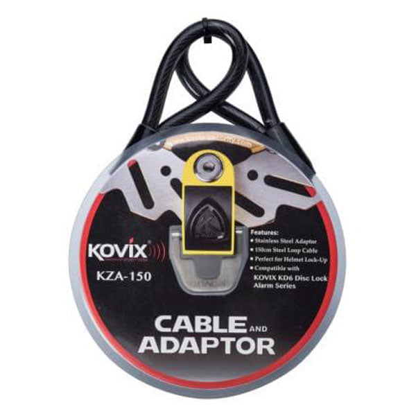 Kovix KSA Security Cable With Adaptor 1500mm KD6 (Image 2) - ThrottleChimp