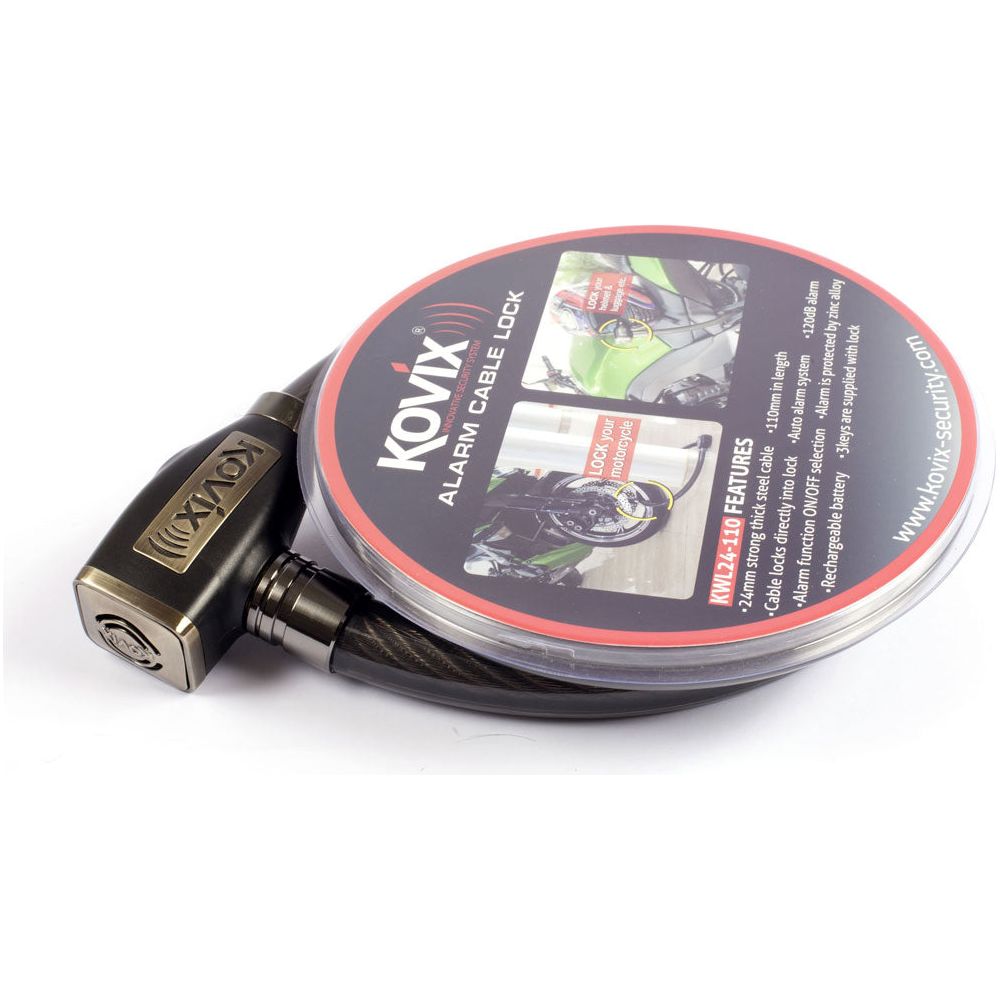 Kovix KWL Alarmed Cable Lock - 1000mm X 24mm (Image 2) - ThrottleChimp