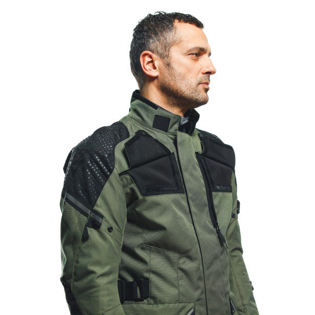 Dainese Ladakh 3L D-Dry All Weather Touring Textile Jacket Army Green / Black FREE 1 YEAR Returns, FREE UK Delivery | ThrottleChimp