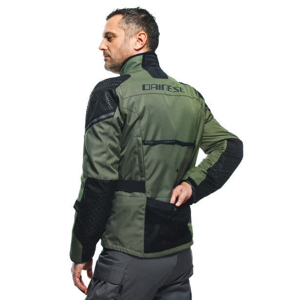 Dainese Ladakh 3L D-Dry All Weather Touring Textile Jacket Army Green / Black FREE 1 YEAR Returns, FREE UK Delivery | ThrottleChimp