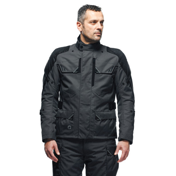 Dainese Ladakh 3L D-Dry All Weather Touring Textile Jacket Iron-Gate Grey / Black (Image 5) - ThrottleChimp