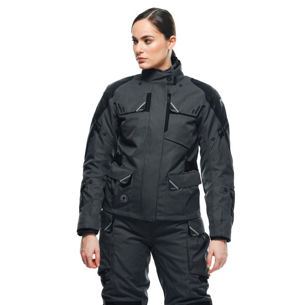 Dainese Ladakh 3L D-Dry Ladies All Weather Touring Textile Jacket Iron-Gate / Black FREE 1 YEAR Returns, FREE UK Delivery | ThrottleChimp