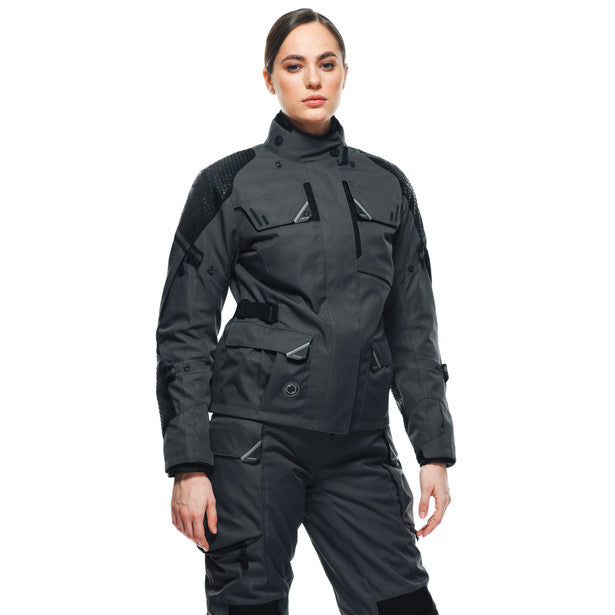 Dainese Ladakh 3L D-Dry Ladies All Weather Touring Textile Jacket Iron-Gate / Black FREE 1 YEAR Returns, FREE UK Delivery | ThrottleChimp