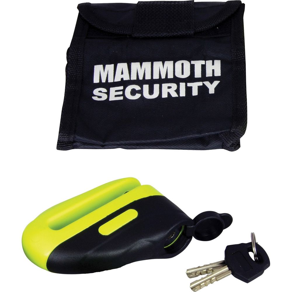 Mammoth Security Disc Lock With Pin Yellow Blast - ThrottleChimp