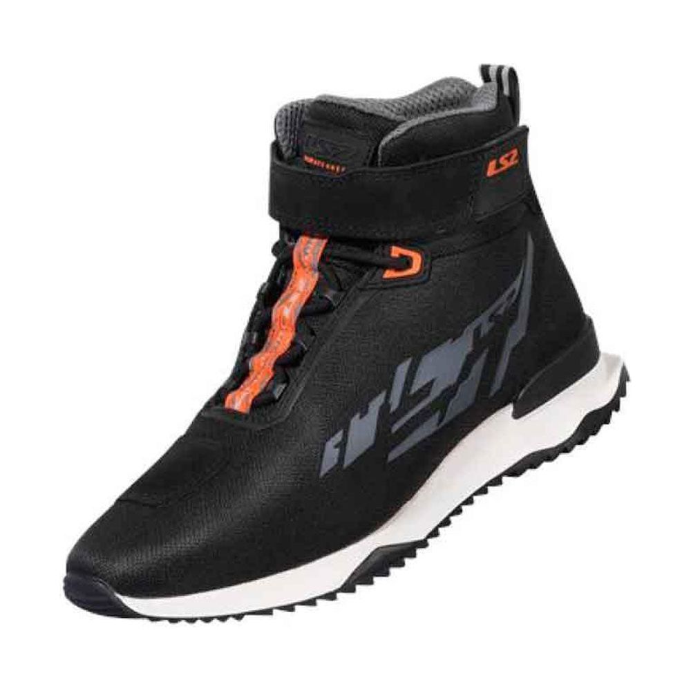 LS2 Acrux Short Boots Black / Hi-Viz Orange - ThrottleChimp