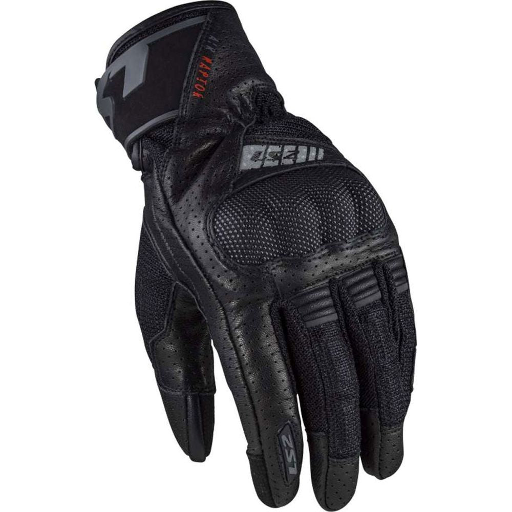 LS2 Air Raptor Textile Gloves Black - ThrottleChimp