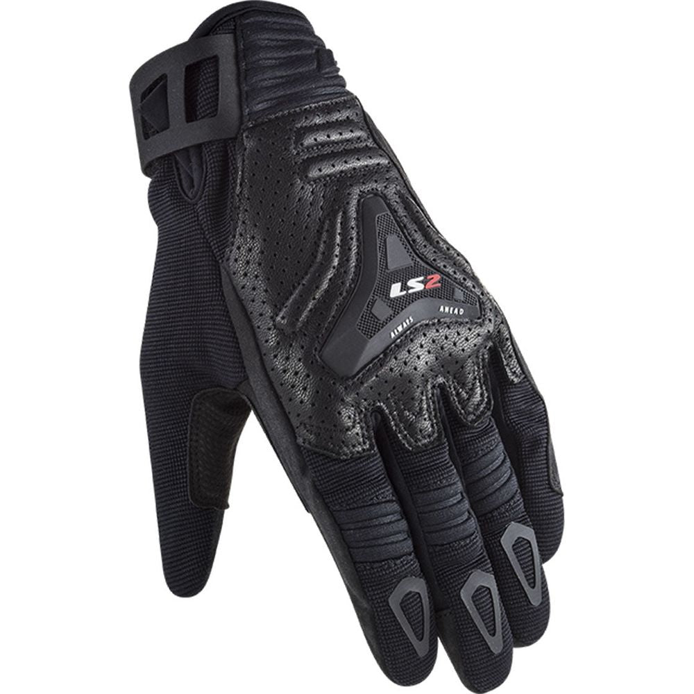 LS2 All Terrain Ladies Textile Gloves Black - ThrottleChimp