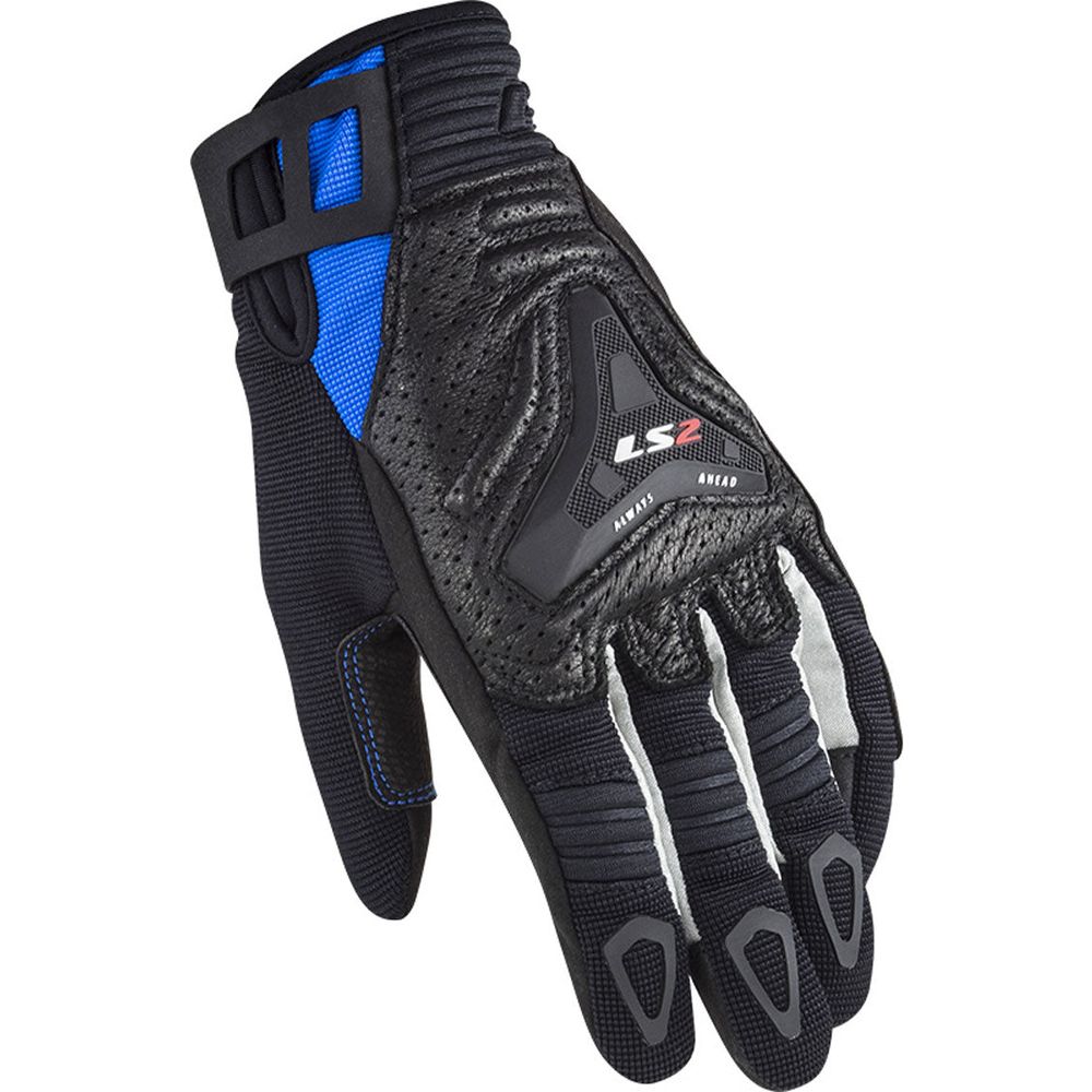 LS2 All Terrain Ladies Textile Gloves Black / Blue - ThrottleChimp