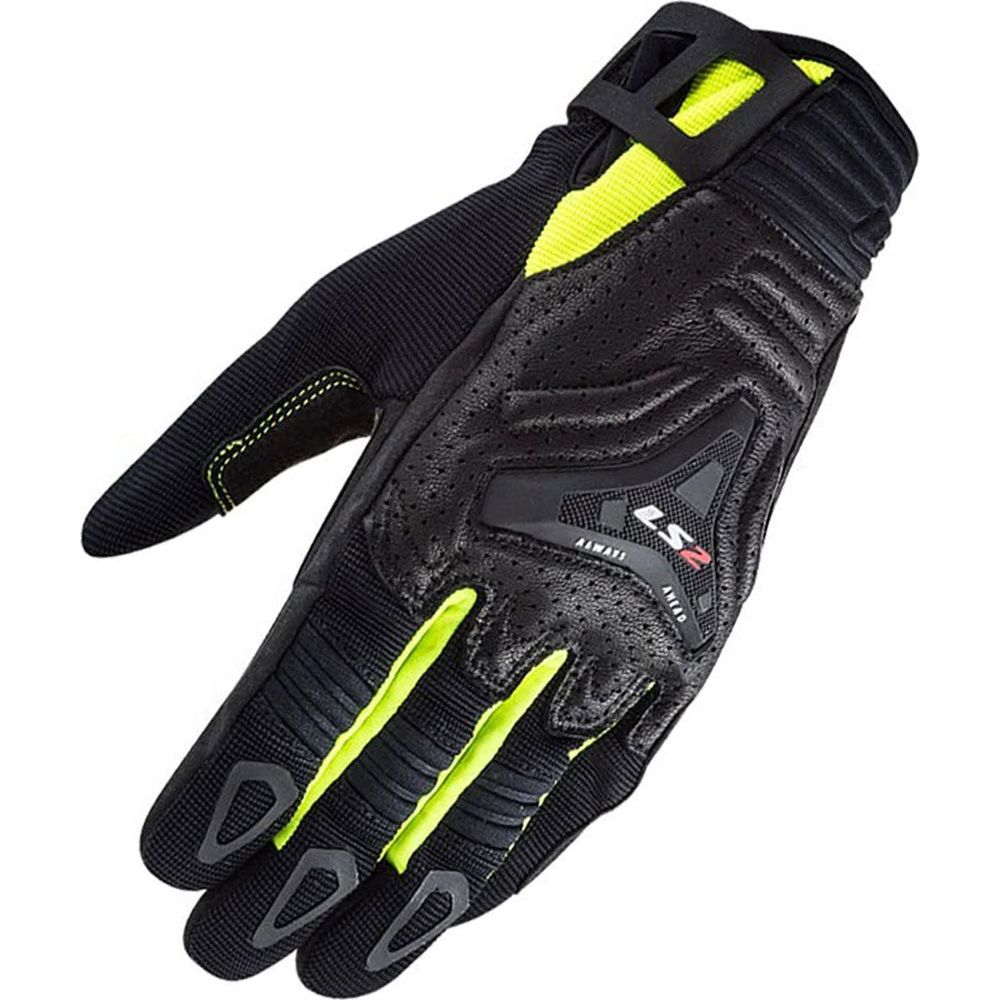 LS2 All Terrain Ladies Textile Gloves Black / Hi-Viz Yellow (Image 3) - ThrottleChimp