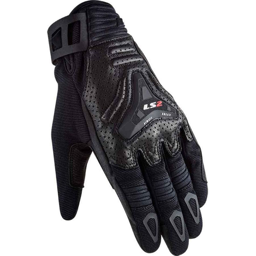 LS2 All Terrain Textile Gloves Black - ThrottleChimp