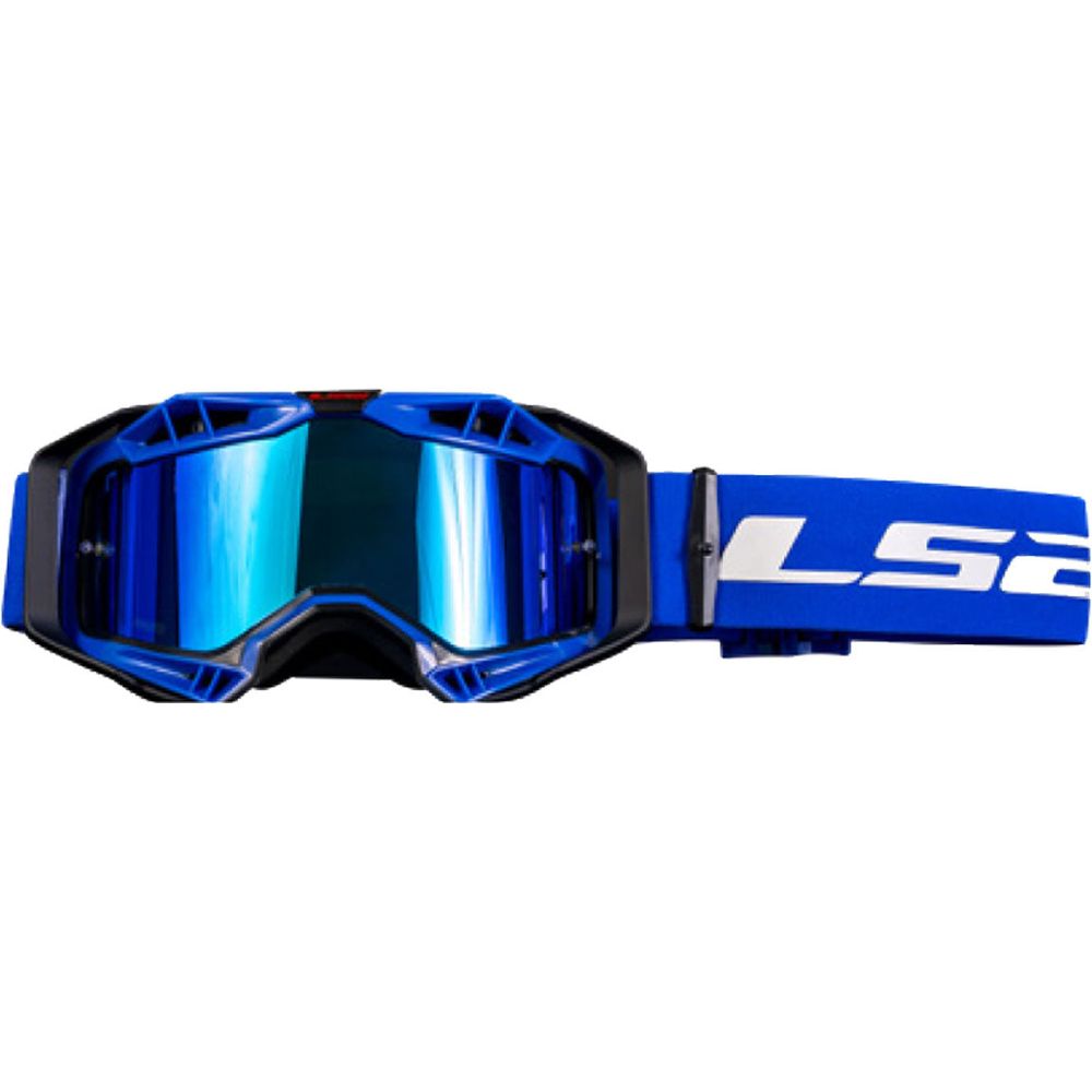 LS2 Aura Goggles Black / Blue With Iridium Blue Lens - ThrottleChimp