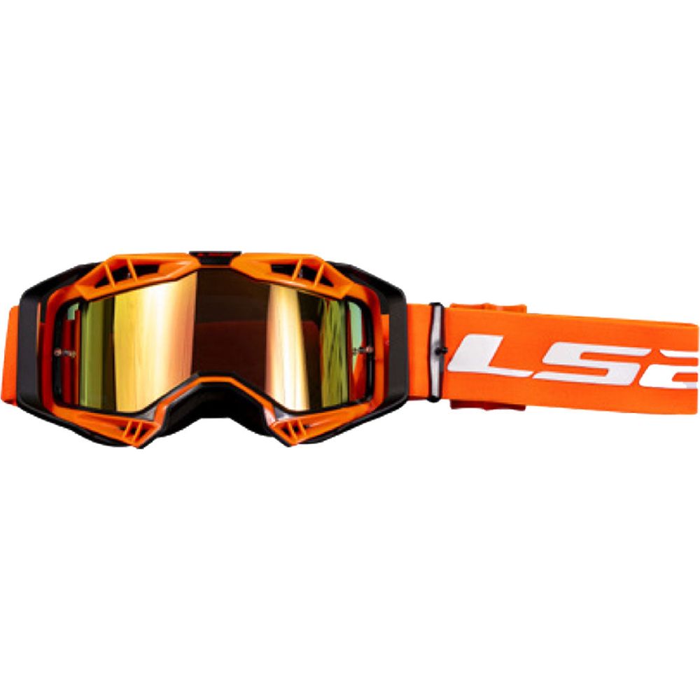 LS2 Aura Goggles Black / Orange With Iridium Orange Lens - ThrottleChimp