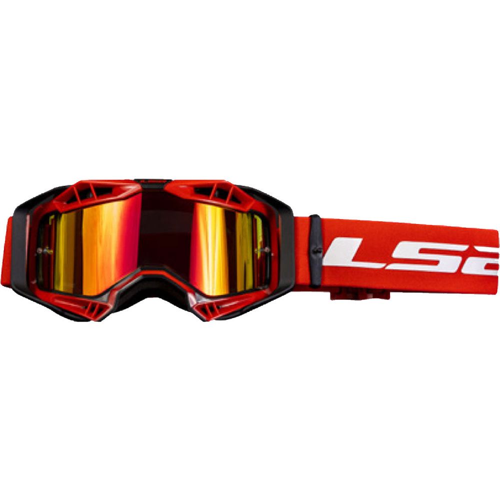 LS2 Aura Goggles Black / Red With Iridium Red Lens - ThrottleChimp