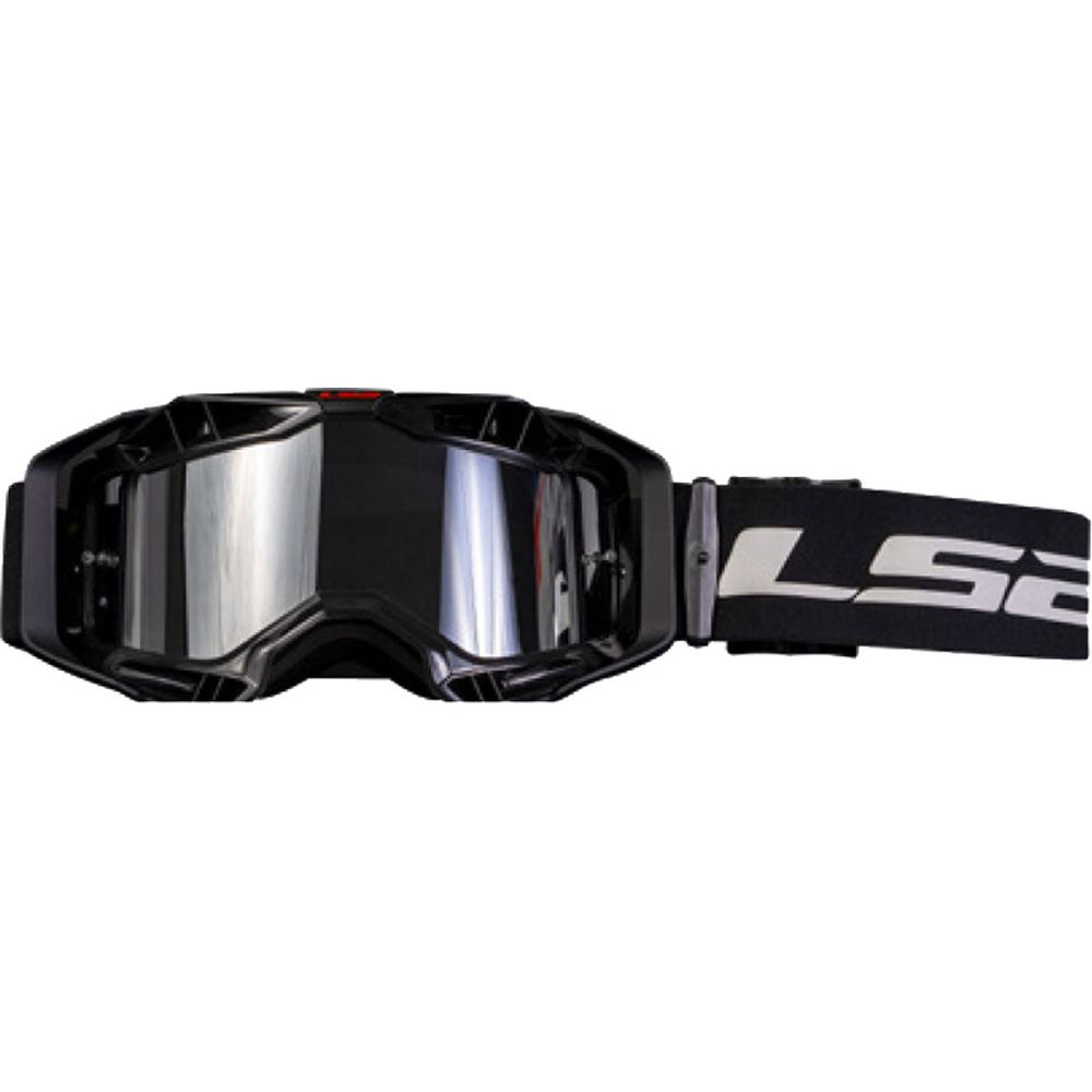 LS2 Aura Goggles Black With Iridium Black Lens - ThrottleChimp