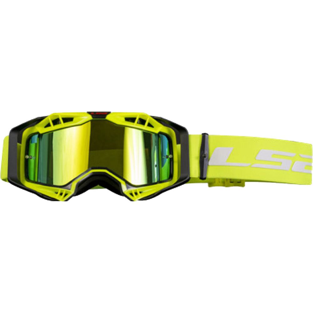 LS2 Aura Goggles Black / Yellow With Iridium Yellow Lens - ThrottleChimp