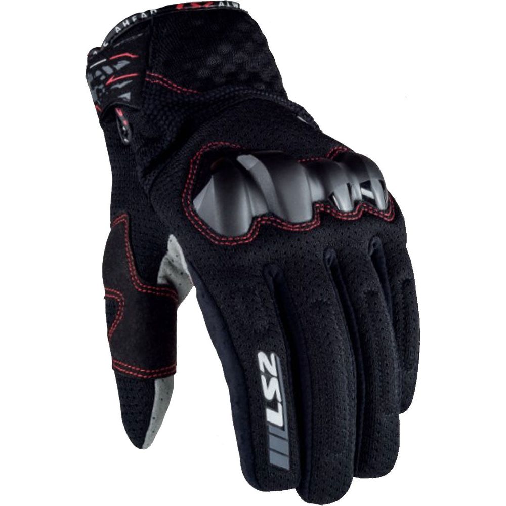 LS2 Chaki Ladies Textile Gloves Black - ThrottleChimp