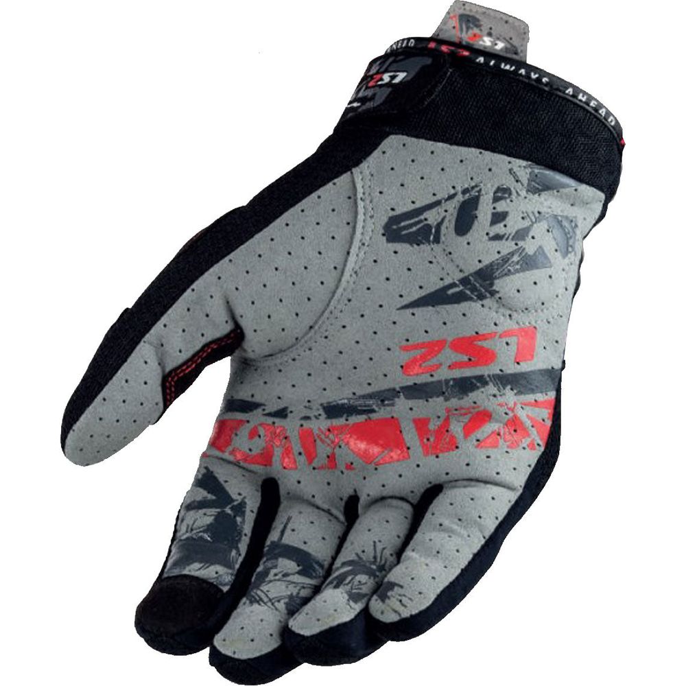 LS2 Chaki Ladies Textile Gloves Black (Image 2) - ThrottleChimp