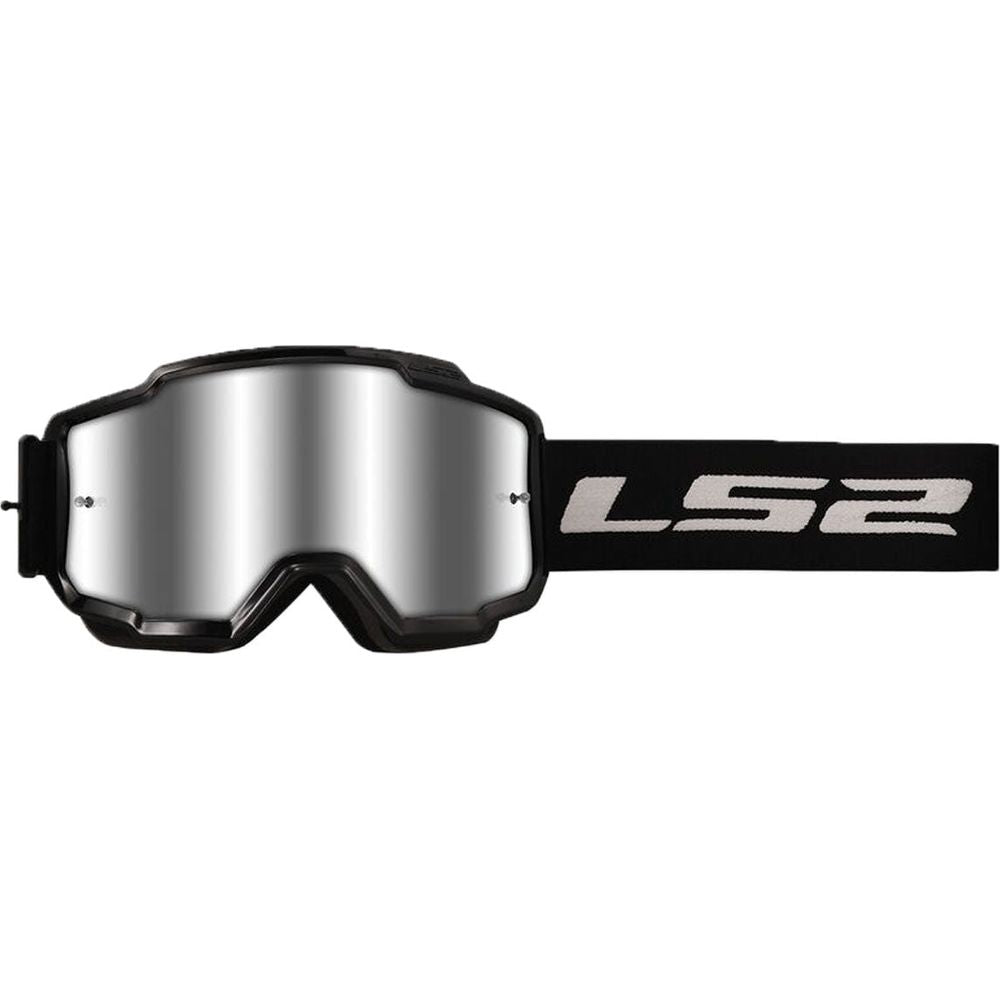 LS2 Charger Goggles Black With Silver Lens - ThrottleChimp