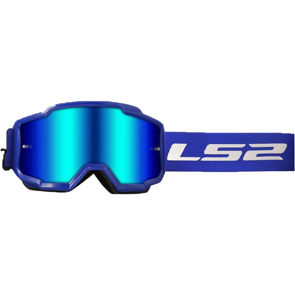 LS2 Charger Goggles Blue With Iridium Blue Lens - ThrottleChimp