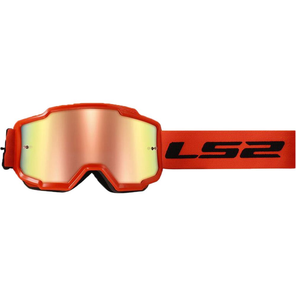 LS2 Charger Goggles Hi-Viz Orange With Iridium Lens - ThrottleChimp